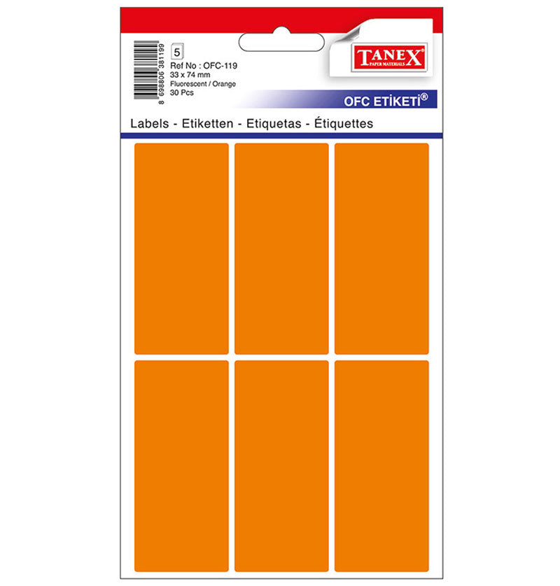 ETICHETE 33*74MM COLTURI ROTUNDE PORTOCALII 30/SET TANEX ETICHETE 33*74MM COLTURI ROTUNDE PORTOCALII 30/SET TANEX